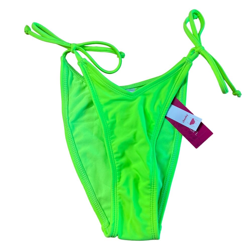 Xhilaration Juniors' Lime Green High Leg Bikini Bottom - Size XS - NWT